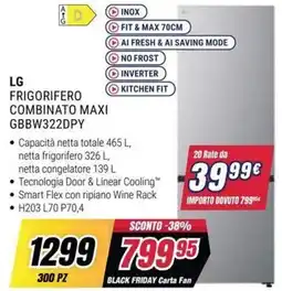 Trony LG FRIGORIFERO COMBINATO MAXI offerta