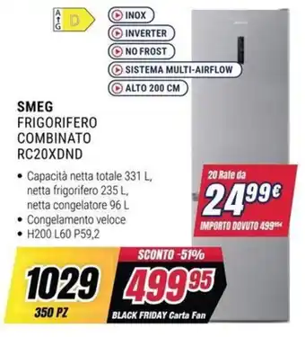 SMEG FRIGORIFERO COMBINATO RC20XDND