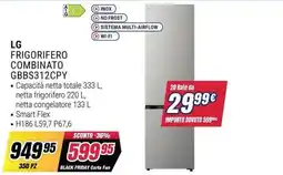 Trony LG FRIGORIFERO COMBINATO GBBS312CPY offerta