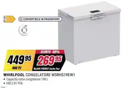Trony WHIRLPOOL CONGELATORE W3RHS19EW1 offerta