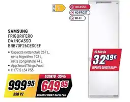Trony SAMSUNG FRIGORIFERO DA INCASSO offerta