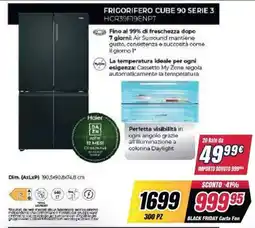 Trony Haier frigorifero cube 90 serie 3 HCR39F19ENPT offerta