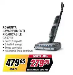 Trony ROWENTA LAVAPAVIMENTI RICARICABILE GZ5736 offerta