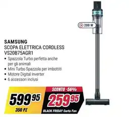 Trony SAMSUNG SCOPA ELETTRICA CORDLESS VS20B75AGR1 offerta