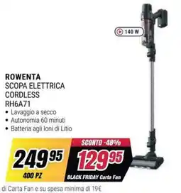 Trony ROWENTA SCOPA ELETTRICA CORDLESS RH6A71 offerta