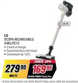 Trony LG SCOPA RICARICABILE A9KLITE1C offerta