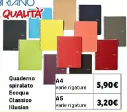 Orizzonte Quaderno spiralato Ecoqua Classico Illusion offerta