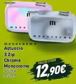Orizzonte Astuccio 3 Zip Chrome Monocromo offerta