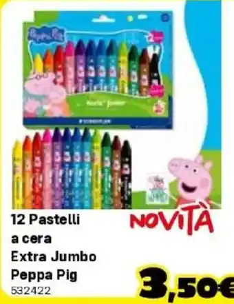 12 Pastelli a cera Extra Jumbo Peppa Pig