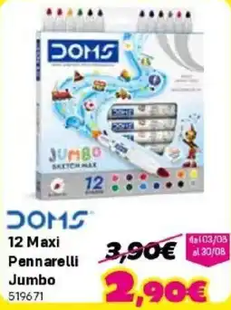Orizzonte DOMS 12 Maxi Pennarelli Jumbo offerta