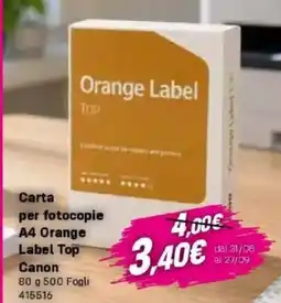 Orizzonte Carta per fotocopie A4 Orange Label Top Canon offerta