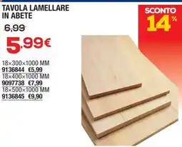Bricofer TAVOLA LAMELLARE IN ABETE offerta