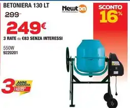 Bricofer Betoniera 130 LT Newton offerta