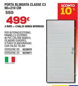 Bricofer PORTA BLINDATA CLASSE C3 offerta