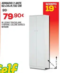 Bricofer ARMADIO 2 ANTE offerta