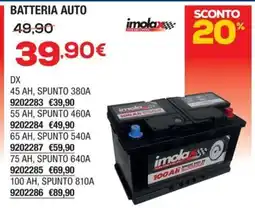 Bricofer BATTERIA AUTO imola offerta