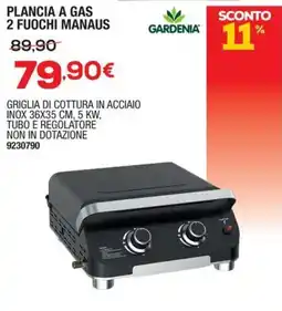 Bricofer Plancia a gas 2 fuochi Manaus Gardenia offerta