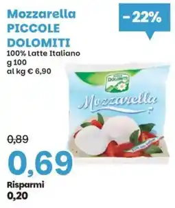 Prix Quality Mozzarella Piccole Dolomiti offerta
