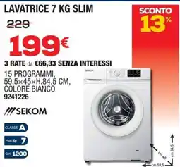 Bricofer LAVATRICE 7 KG SLIM SEKOM offerta