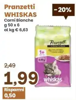 Prix Quality Pranzetti WHISKAS Carni Bianche offerta