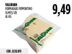 Carico Cash & Carry VALGRANA FORMAGGIO PIEMONTINO offerta
