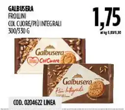 Carico Cash & Carry Galbusera Frollini Col Cuore/PIÙ Integrali offerta