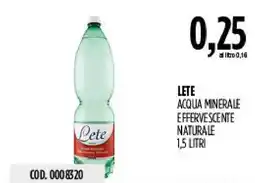 Carico Cash & Carry Lete acqua minerale effervescente naturale offerta