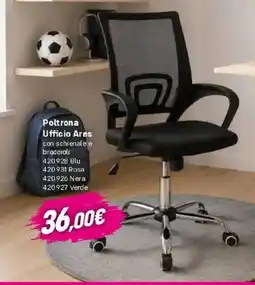 Orizzonte Poltrona Ufficio Ares con schienale e braccioli offerta
