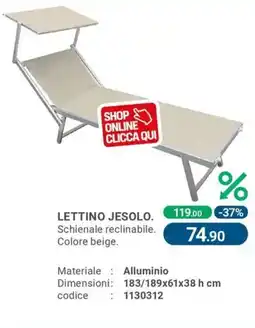 Cfadda Lettino jesolo offerta