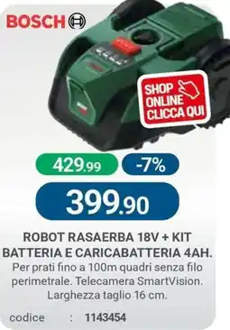 Cfadda Bosch robot rasaerba 18v + kit batteria e caricabatteria 4ah offerta