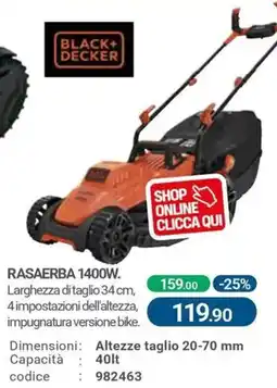 Cfadda Black+ decker rasaerba 1400W offerta