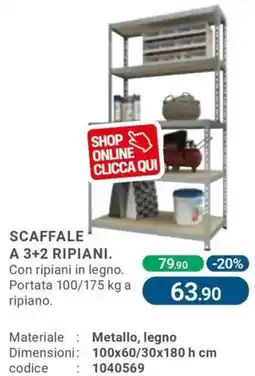 Cfadda Scaffale a 3+2 ripiani offerta