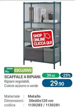 Cfadda Scaffale 4 ripiani offerta