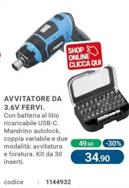 Cfadda Avvitatore da 3.6v fervi offerta