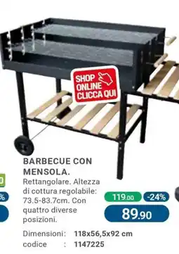 Cfadda Barbecue con mensola offerta