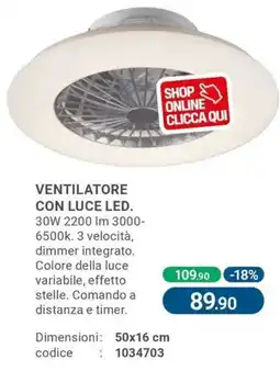 Cfadda Ventilatore con luce led offerta