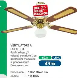 Cfadda Ventilatore a soffitto offerta