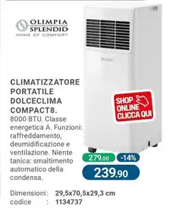 Cfadda Olimpia splendid climatizzatore dolceclima compact 8 offerta