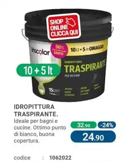 Cfadda Iriscolor idropittura traspirante offerta