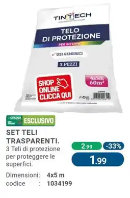 Cfadda Set teli trasparenti offerta
