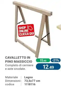 Cfadda Cavalletto in pino massiccio offerta