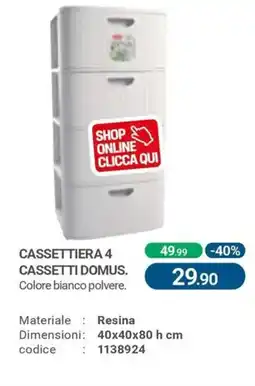 Cfadda Cassettiera 4 cassetti domus offerta