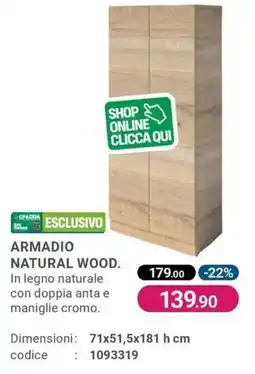 Cfadda Armadio natural wood offerta