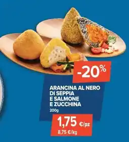 Sapore di Mare Arancina al nero di seppia e salmone e zucchina offerta