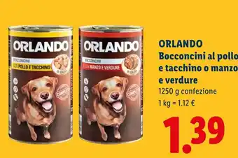 Lidl ORLANDO Bocconcini al pollo e tacchino o manzo e verdure offerta