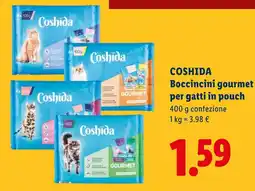 Lidl Coshida Boccincini gourmet per gatti in pouch offerta