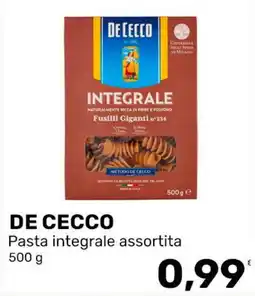 Iper Tosano DE CECCO Pasta integrale assortita offerta