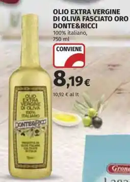 Coop OLIO EXTRA VERGINE DI OLIVA FASCIATO ORO DONTE&RICCI offerta