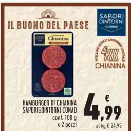 Conad HAMBURGER DI CHIANINA SAPORI&DINTORNI CONAD offerta