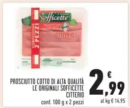 Conad PROSCIUTTO COTTO DI ALTA QUALITÀ LE ORIGINALI SOFFICE TTE CITTERIO offerta